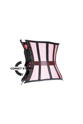 Red Sheer With Black Satin Gothic Costume Underbust Corset Waist Training Top